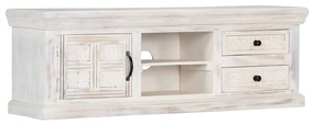 vidaXL Móvel de TV 120x30x40 cm madeira de mangueira maciça branco