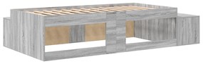 Cama de Armazenamento Cinza Sonoma 80x200 cm