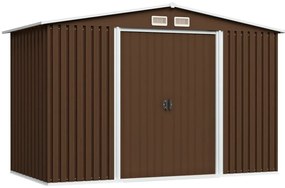Abrigo de jardim 57x205x178 cm aço castanho