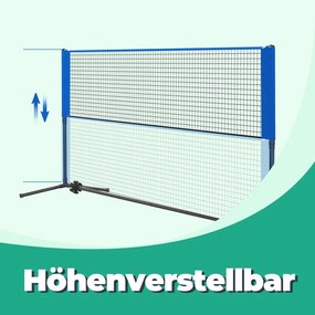Rede de badminton ou  voleibol de 400 cm, ajustável em altura azul