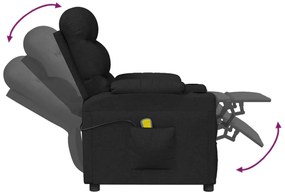 Poltrona de massagens reclinável tecido preto