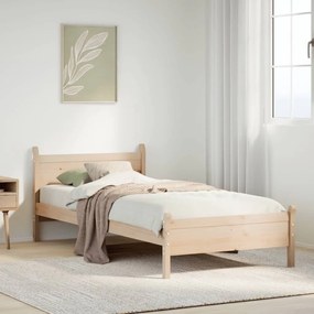 vidaXL Cama sem colchão 75x190 cm madeira de pinho maciça