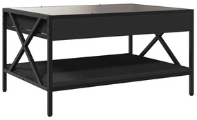 Mesa de centro luzes LED Infinity 70x50x38 cm preto