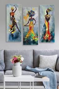 Pintura Decorativa em MDF MDF0035 – Multicolor – 20 x 50 cm (3 Peças)