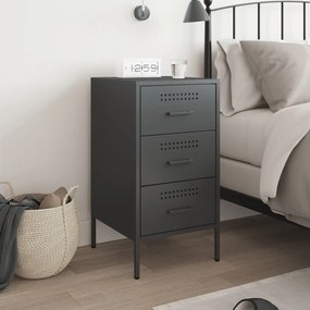 Mesa de cabeceira 36x39x68 cm aço preto