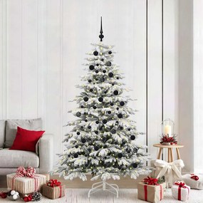 vidaXL Árvore de Natal Articulada Artificial Branco 210 cm PE e PVC