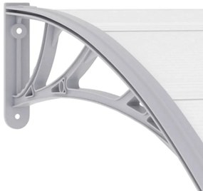 Toldo para porta 120x75 cm PC cinzento e transparente