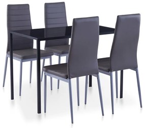 vidaXL Conjunto de jantar 5 pcs cinzento