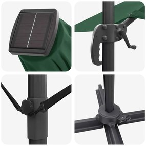 Guarda-sol Cantilever Roma da , com LEDs verdes e medidas de 352x251x2