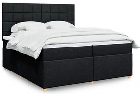 vidaXL Cama com molas/colchão 200x200 cm tecido preto