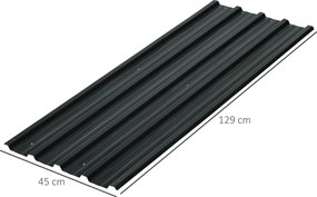 Conjunto de 12 painéis em aço galvanizado resistentes às intempéries, cinza antracite, dimensões de cada painel: 129 cm x 45 cm