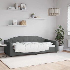 Sofá-cama 80x200 cm tecido cinzento-escuro