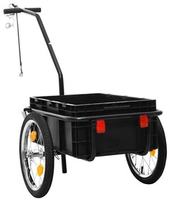 Reboque p/ bicicleta/carroça de mão 155x60x83cm aço azul