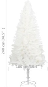 Árvore Natal artificial pré-iluminada c/ bolas branco