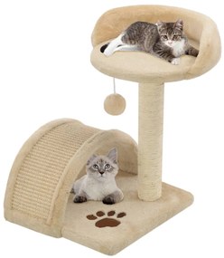 Árvore p/ gatos c/postes arranhadores sisal 40 cm bege/castanho