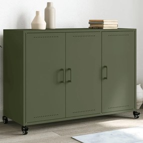 vidaXL Aparador 100,5x39x72 cm aço verde-azeitona