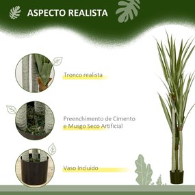 HOMCOM Planta Artificial de Mandioca com Vaso 190cm Planta Artificial