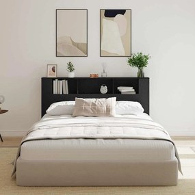 Cabeceira de Cômoda vidaXL em Carvalho Preto - 180x18.5x102.5 cm