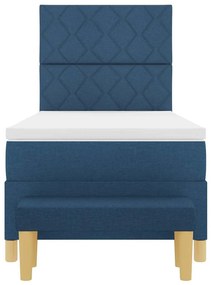 Cama Box com Colchão &amp; Banco Azul 90x200 cm Tecido
