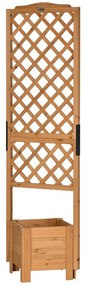 Outsunny Floreira com Treliça em Pé para Plantas 54,5x52x180 cm Madeira Pinho Pré Oleada | Aosom Portugal
