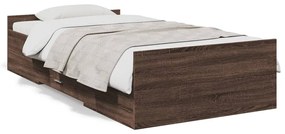 vidaXL Estrutura cama c/ gavetas derivados madeira carvalho castanho