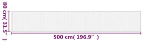 Tapete retangular 80x500 cm bambu castanho