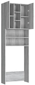 Armário máquina de lavar roupa 64x25,5x190 cm sonoma cinza