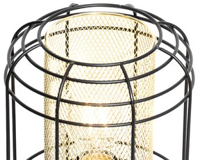 Tripé de candeeiro de mesa design preto com ouro - Gaze Design