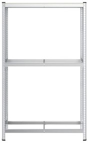 Prateleira para pneus de 2 camadas prateada 110x40x180 cm aço