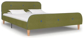 vidaXL Estrutura para cama sem colchão 135x190 cm tecido verde