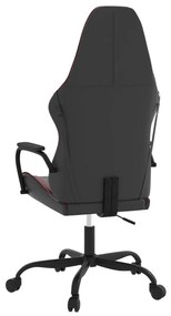 Cadeira gaming massagens couro artificial preto/vermelho tinto