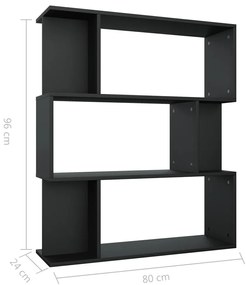 Estante/divisória 80x24x96 cm derivados de madeira preto