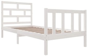 Estrutura de cama 90x200 cm madeira de pinho maciça branco