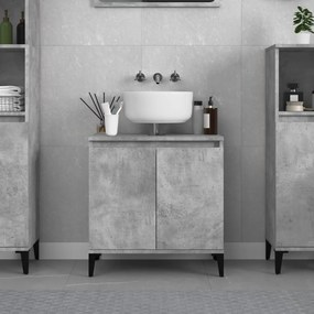 vidaXL Móvel p/ lavatório 58x33x60 cm derivados madeira cinza cimento