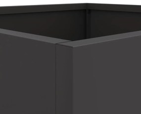 Vasos/floreiras 2 pcs 49x47x46 cm aço laminado a frio preto