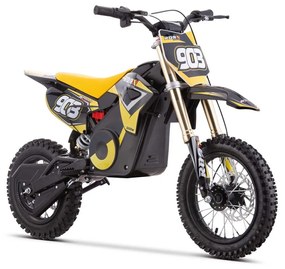 Mini moto elétrica para crianças MINICROSS 1100W Roan 903 motor eléctrico Brush 12/10" Azul Amarelo