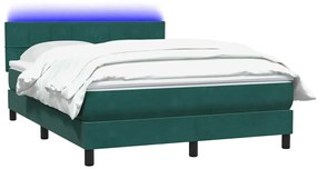Box Cama primavera com Colchão Verde Escuro 140x210 cm Veludo