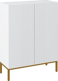 HOMCOM Sapateira de 5 Níveis com Portas e Prateleiras Ajustáveis para 15-20 Pares 72x31,5x95 cm Branco | Aosom Portugal