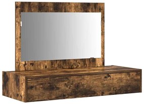 Mesa de Maquilhagem Suspensa Carvalho Fumado 100x40x70 cm