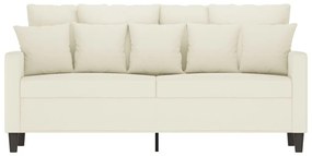 Sofá de 2 lugares veludo 140 cm cor creme