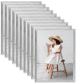 vidaXL Molduras para mesa 10 pcs 20x25 cm MDF prateado