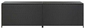 Caixa de arrumação para jardim 200x50x60 cm vime PE preto