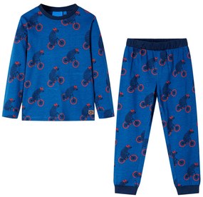 Pijama de manga comprida para criança azul-petróleo 116