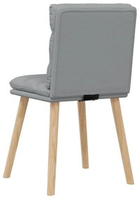 Cadeiras de jantar 4 pcs tecido cinzento-claro
