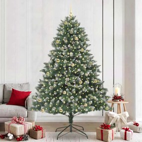 vidaXL Árvore de Natal Artificial Verde 240 cm PVC, Plástico e Aço
