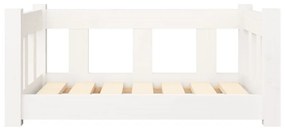 Cama para cães 65,5x50,5x28 cm madeira de pinho maciça branco