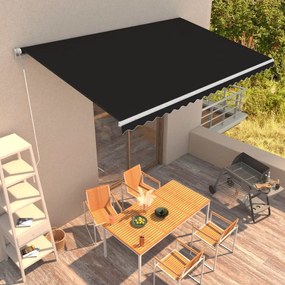 vidaXL Toldo retrátil automático 500x300 cm antracite