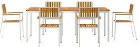 Conjunto de Jantar Jardim vidaXL 7 Peças Madeira Maciça de Acácia