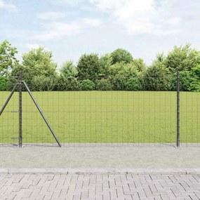 vidaXL Cerca Euro com 7 Postes Flangeados 1x10 m em Aço Galvanizado