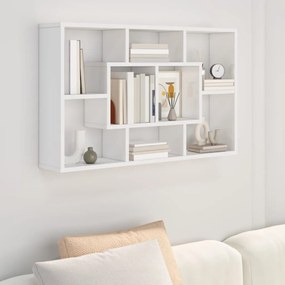 801424 vidaXL Prateleira de parede 85x16x52,5 cm madeira branco brilhante